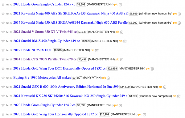 Craigslist grom deals